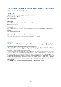 The Emerging Structure of Russian Urban System: a Classification Based on Self-Organizing Maps