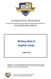 Writing Style & English Usage