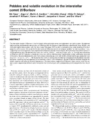 Compact Pebbles and the Evolution of Volatiles in the Interstellar Comet 2I