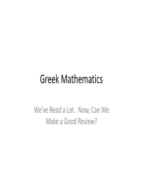 Greek Mathematics
