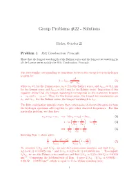 Group Problems #22 - Solutions