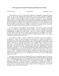 Heterogeneous Catalytic Reduction of Perchlorate in Water