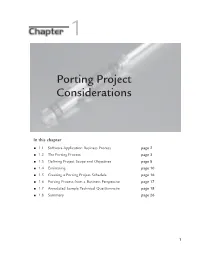 Porting Project Considerations