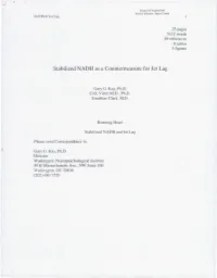 Stabilized NADH As a Countermeasure for Jet Lag