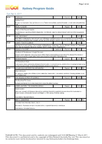 Sydney Program Guide