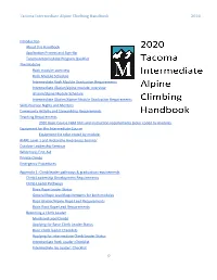 Tacoma Intermediate Alpine Climbing Handbook 2020