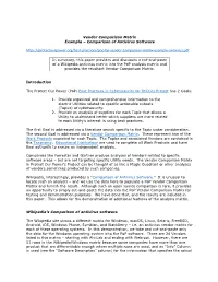 Vendor Comparison Matrix Example – Comparison of Antivirus Software