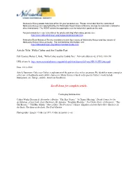 Willa Cather and the Usable Past Scroll Down for Complete Article