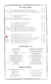Wine List May 2021