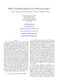 An Ethernet Physical Layer Transceiver for Space