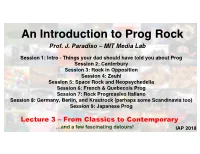 An Introduction to Prog Rock Prof