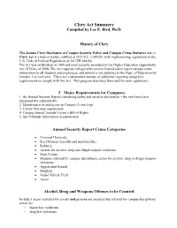 Clery Act Summary Compiled by Lee E