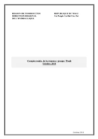 Compte-Rendu De La Réunion / Groupe Wash Octobre 2018