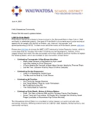 June 4, 2021 Hello Wauwatosa Community, Please Find This Week's
