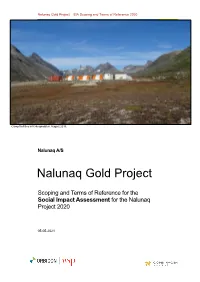 Nalunaq Gold Project – SIA Scoping and Terms of Reference 2020