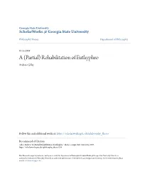 Rehabilitation of Euthyphro Andrew Gilley
