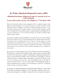 Sir Walter Murdoch Memorial Lecture (1999)