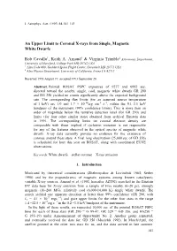 An Upper Limit to Coronal X-Rays from Single, Magnetic White Dwarfs