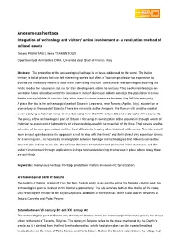 Anonymous Heritage Integration of Technology and Visitors' Active Involvement As a Revaluation Method of Cultural Assets