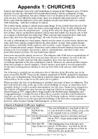 Appendix 1: CHURCHES Schools and Churches Were Very Early Institutions to Emerge in the Mulgrave Area