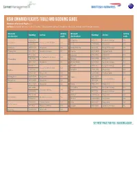 Asia Onward Flights Table and Booking Guide