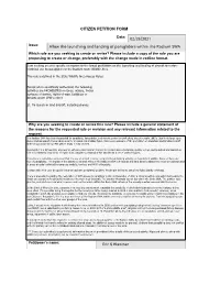 Citizen Petition Form