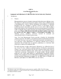 GMP 11 Assignment and Adjustment of Calibration Intervals For