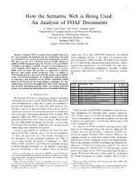 How the Semantic Web Is Being Used: an Analysis of FOAF