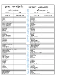 Jalpaiguri Village List