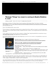 'Stranger Things' Ice Cream Is Coming to Baskin-Robbins in June