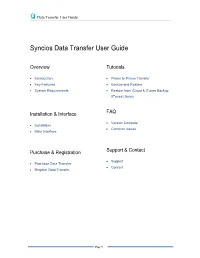 Syncios Data Transfer User Guide
