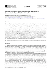 Taxonomic Revision and Zoogeographical Patterns of the Species of Gnopharmia Staudinger, 1892 (Geometridae, Ennominae)