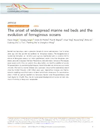 The Onset of Widespread Marine Red Beds and the Evolution of Ferruginous Oceans