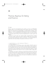 Thomas Aquinas on Being and Essence