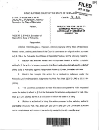 TT.FD'o'{ 0S 208 Tn the Supreme Court of Rhe Srare of NEBRASG"%Ffirix?8H,.^*R* -R(D Srate of NEBRASKA, Ex Rel