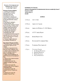Financial Resources Committee (FRC) a Subcommittee of RDAS and Meets Three Times Each Semester