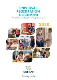 Korian Universal Registration Document 2020 EN V7
