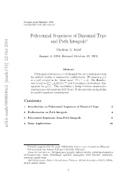 Polynomial Sequences of Binomial Type and Path Integrals
