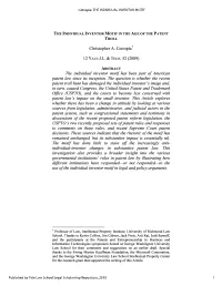 The Individual Inventor Motif in the Age of the Patent Troll