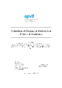 Valuation of Financial Derivatives Practical Guidance