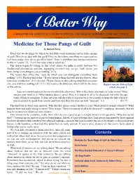 A Better Way Is Published Bimonthly by the Practice, the Course’S Thought System REGULAR CLASSES PORTLAND, OR Penetrates More and More Deeply Into Our E-Mail