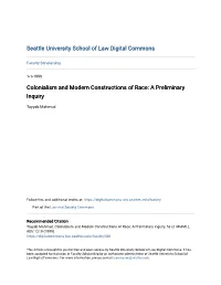 Colonialism and Modern Constructions of Race: a Preliminary Inquiry