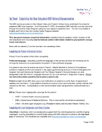 Completing the New Outpatient MRI Referral Documentation