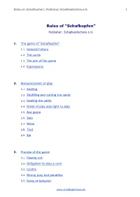 Rules of “Schafkopfen”