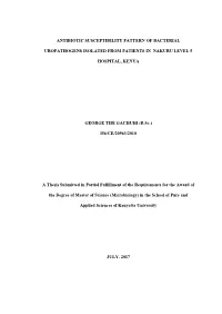 Antibiotic Susceptibility Pattern of Bacterial Uropathogens Isolated