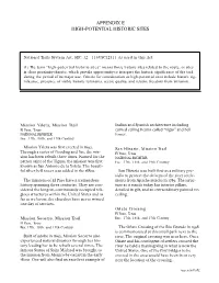 Appendix E High-Potential Historic Sites