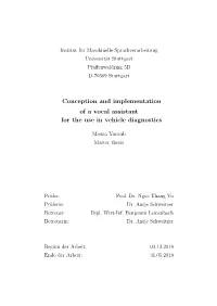 Conception and Implementation of a Vocal Assistant for the Use in Vehicle Diagnostics