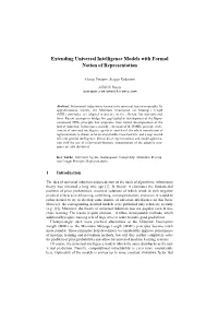 Extending Universal Intelligence Models with Formal Notion of Representation