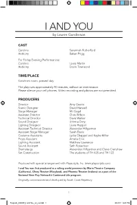 "I and You" Theatre Program