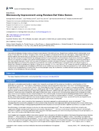 Stereoacuity Improvement Using Random-Dot Video Games